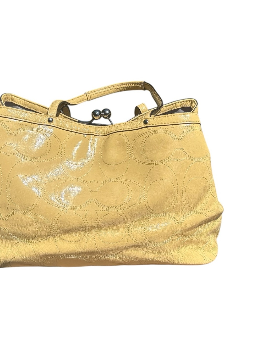 Coach Signature Stitched Patent Leather Kiss lock shoulder Bag 2012 (F19215) - Picture 4 of 16